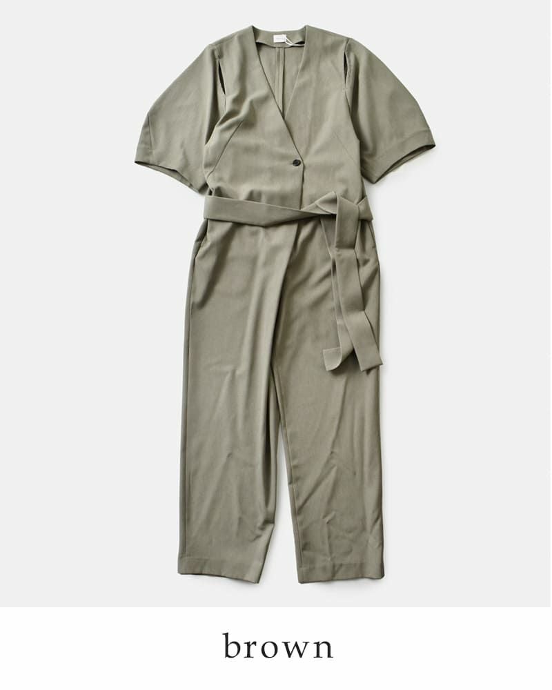 30%OFF】MANOF マノフ スリット ハーフスリーブ オールインワン 89112