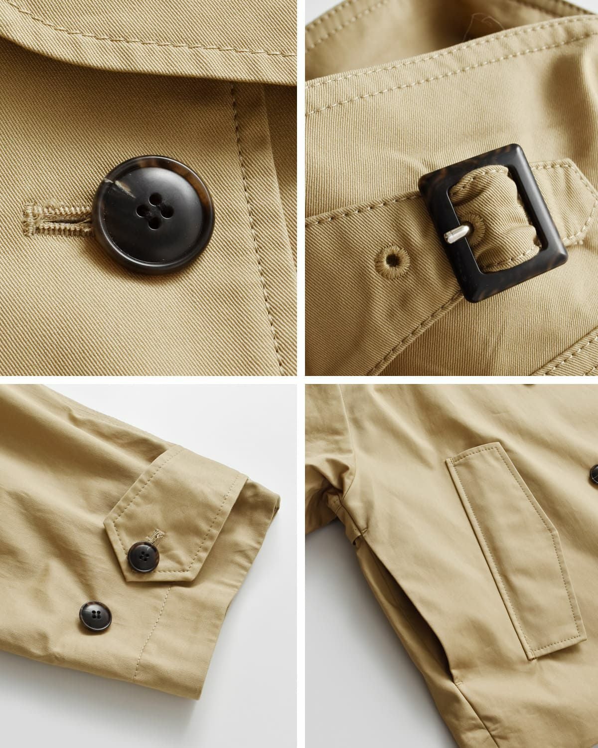 CREDONA クレドナ 60/2 コットン ギャバジン ハーフ トレンチ コート