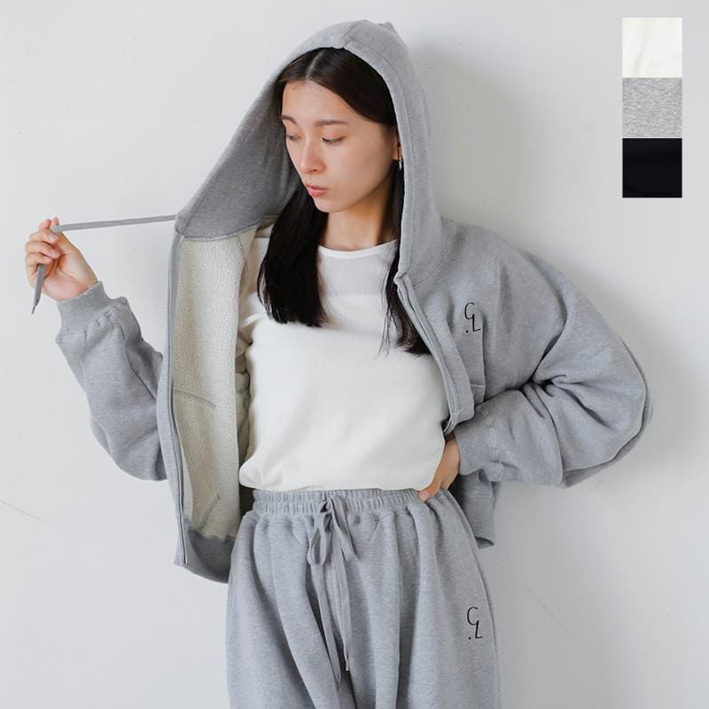 CLANE クラネ ロゴ コンパクト ジップアップ フーディー “LOGO COMPACT