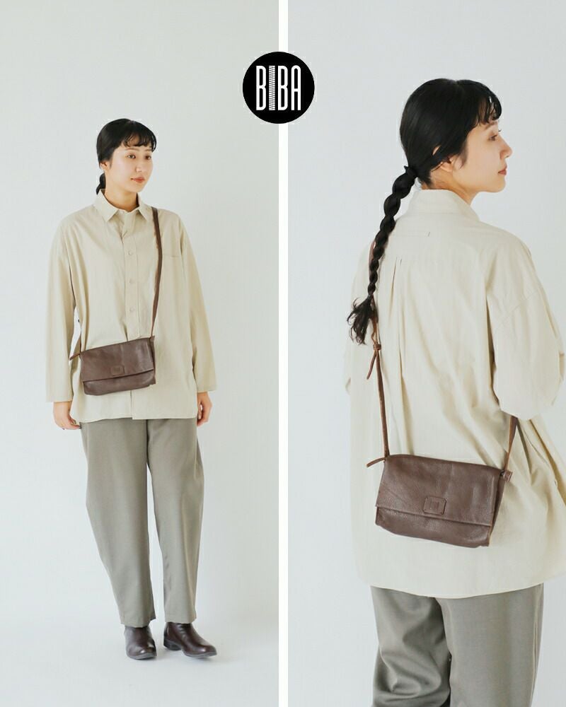 BIBA ビバ カウハイドレザー クロス フラップ バッグ “CHESTER TB