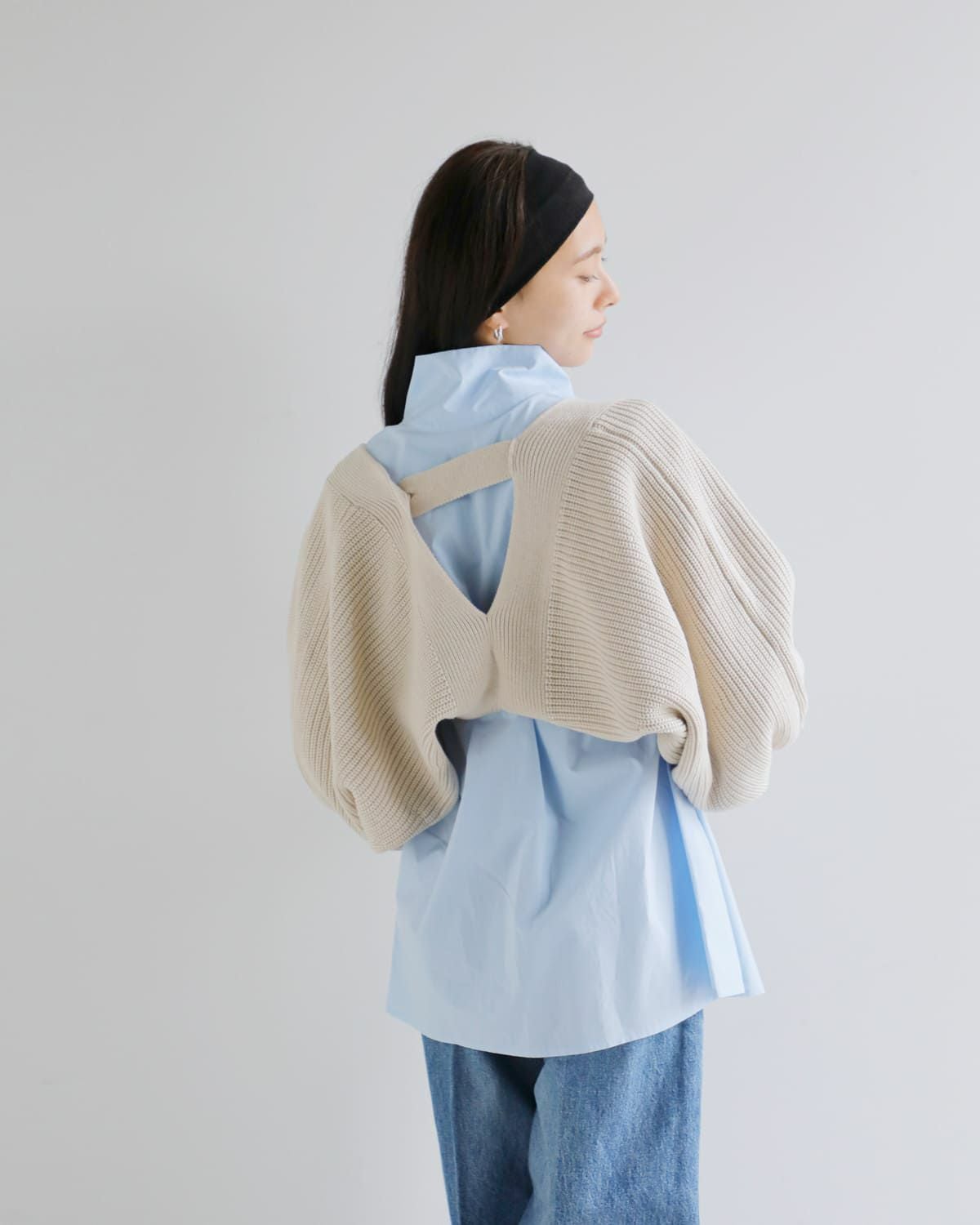 40%OFF】MANOF マノフ ボリューム スリーブ ニット ボレロ 89106-2022