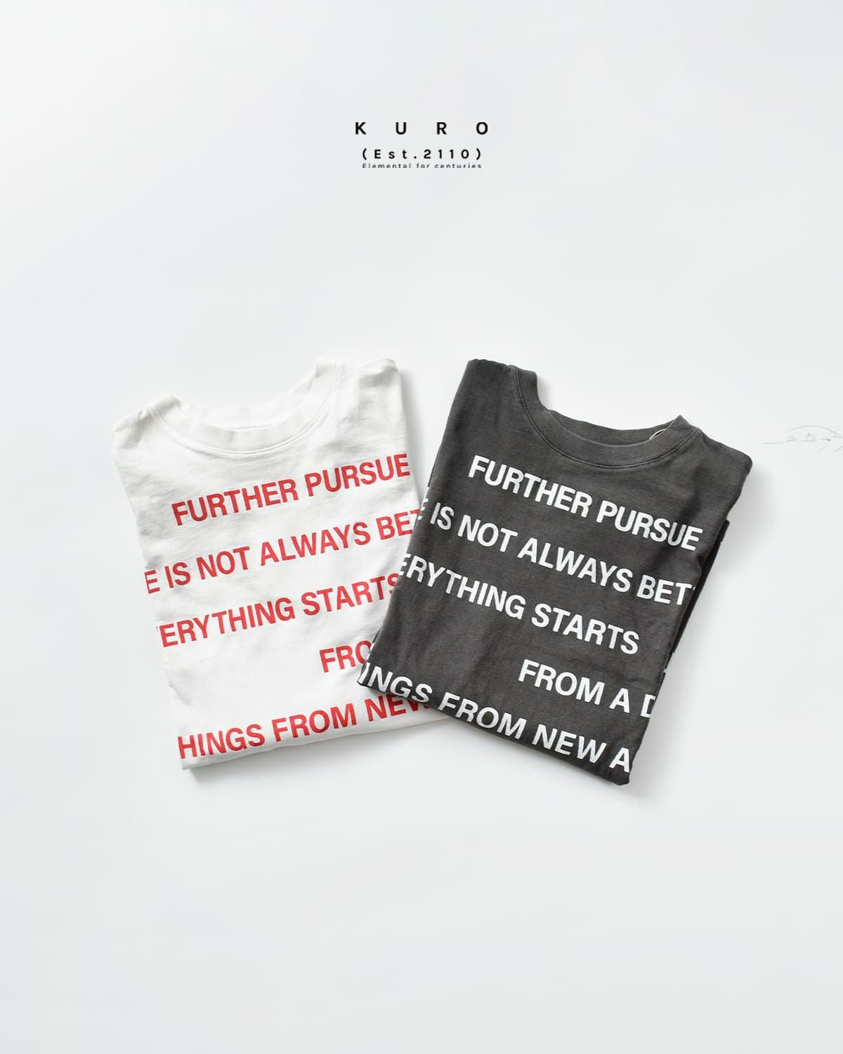 KURO クロ ラウンド シェイプ ダイ ロングスリーブ Tシャツ “17