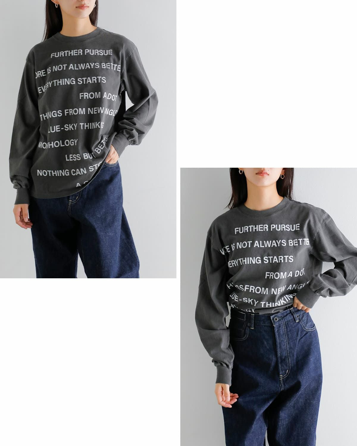 KURO クロ ラウンド シェイプ ダイ ロングスリーブ Tシャツ “17