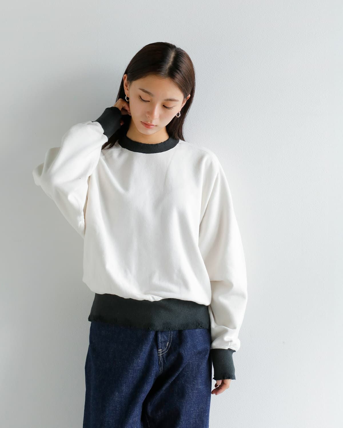 KURO クロ フリーダムスリーブ クルーネック スウェット “FREEDOM