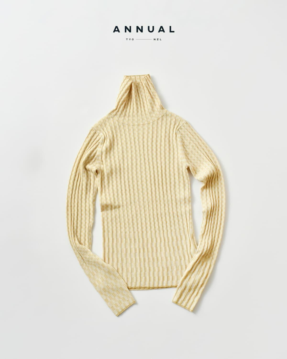 50%OFF】ANNUAL アニュアル ウール タートルネック リブ ニット プル