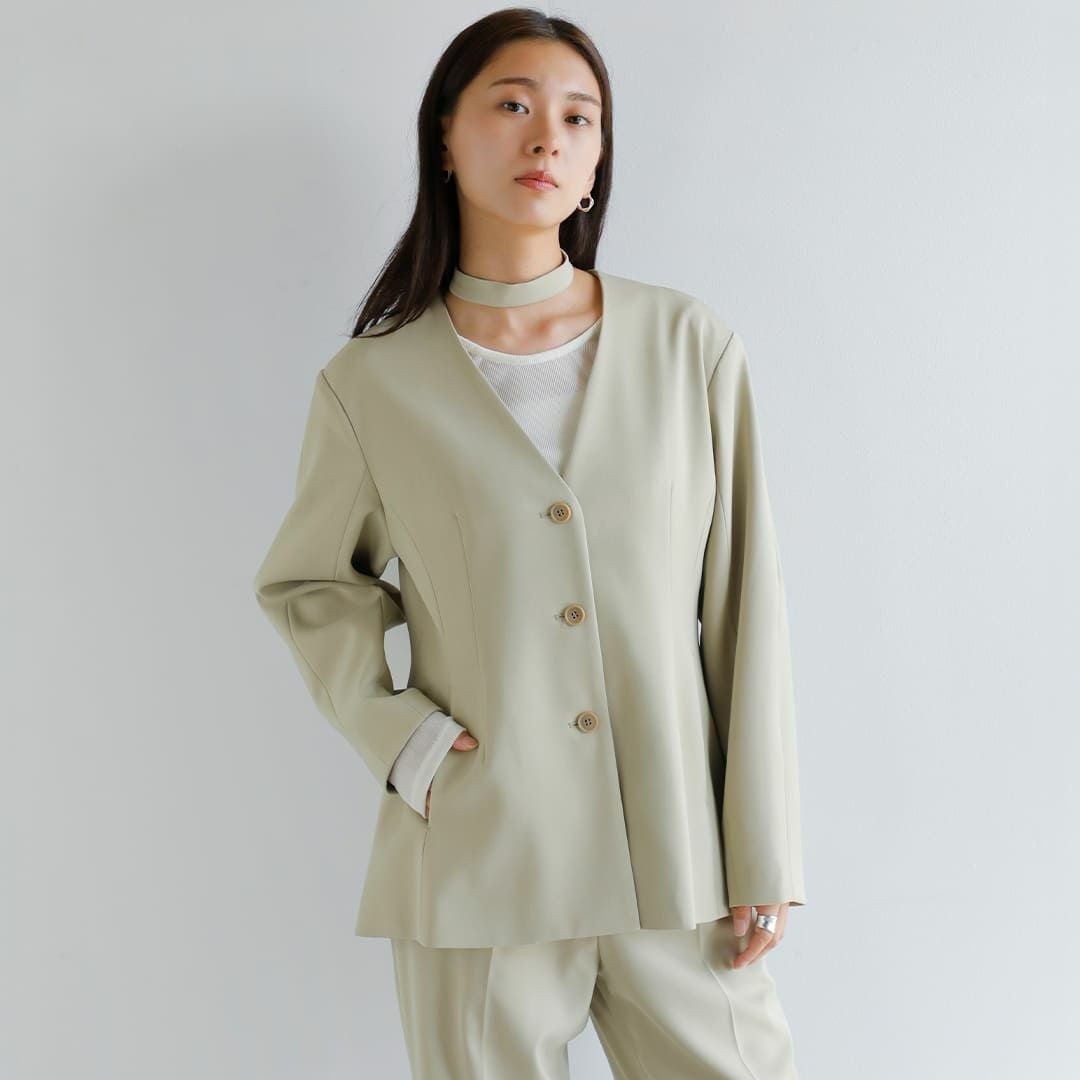 40%OFF】MANOF マノフ カーブスリーブ チョーカー ジャケット 89103