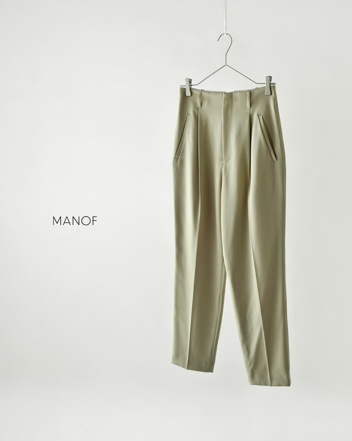 新品 定価￥30800 DECEMBERMAY テーパードパンツ Mレディース 50%OFF】MANOF マノフ ハイウエスト テーパード パンツ 89110-7082-kk