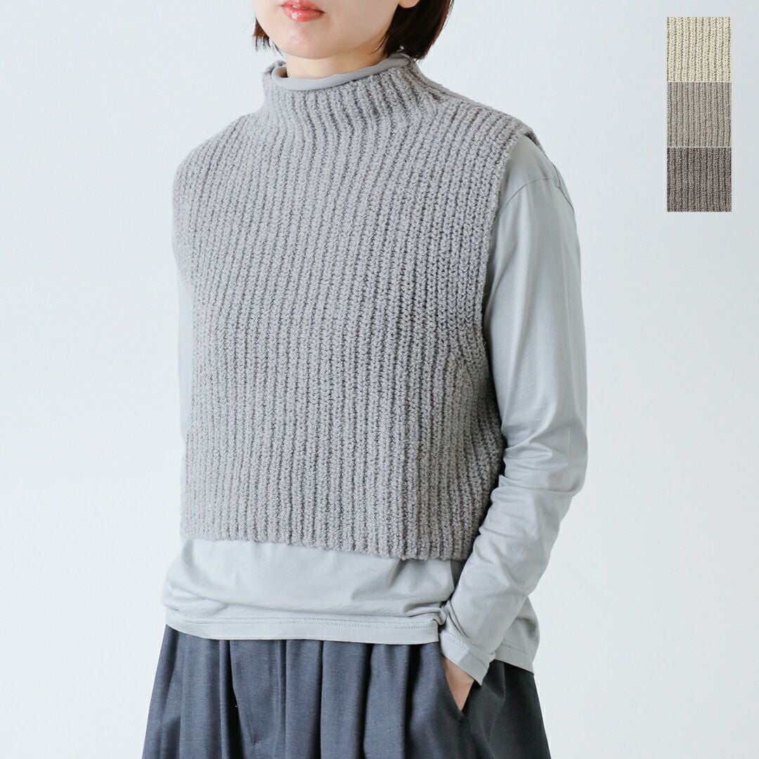 evam eva エヴァムエヴァ ウール アルパカ アゼ ベスト e253k053-kr