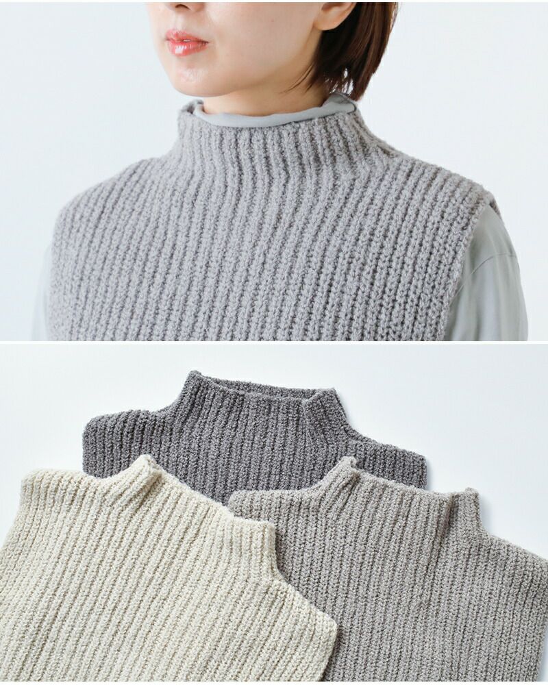 evam eva エヴァムエヴァ ウール アルパカ アゼ ベスト e253k053-kr