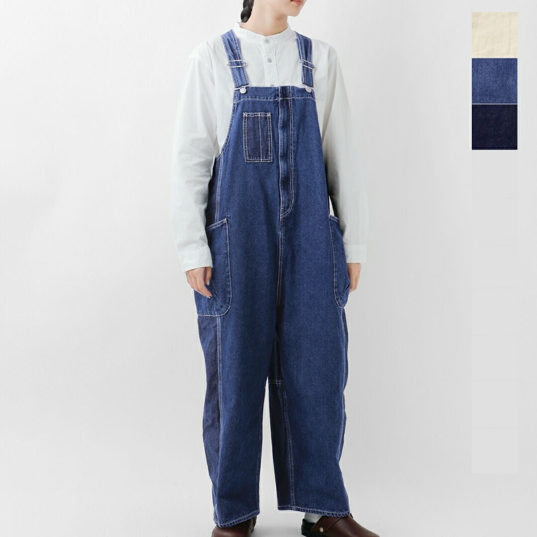 【限定SALE】デニムライクヘリンボーンサロペット/BLUE リュミエ同型 SET］デニムライク へリンボーンサロペット + Blockレース フーディー