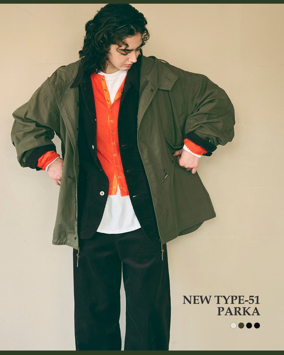 クーポン対象】kha:ki カーキ Aライン ミドル モッズコート NEW TYPE