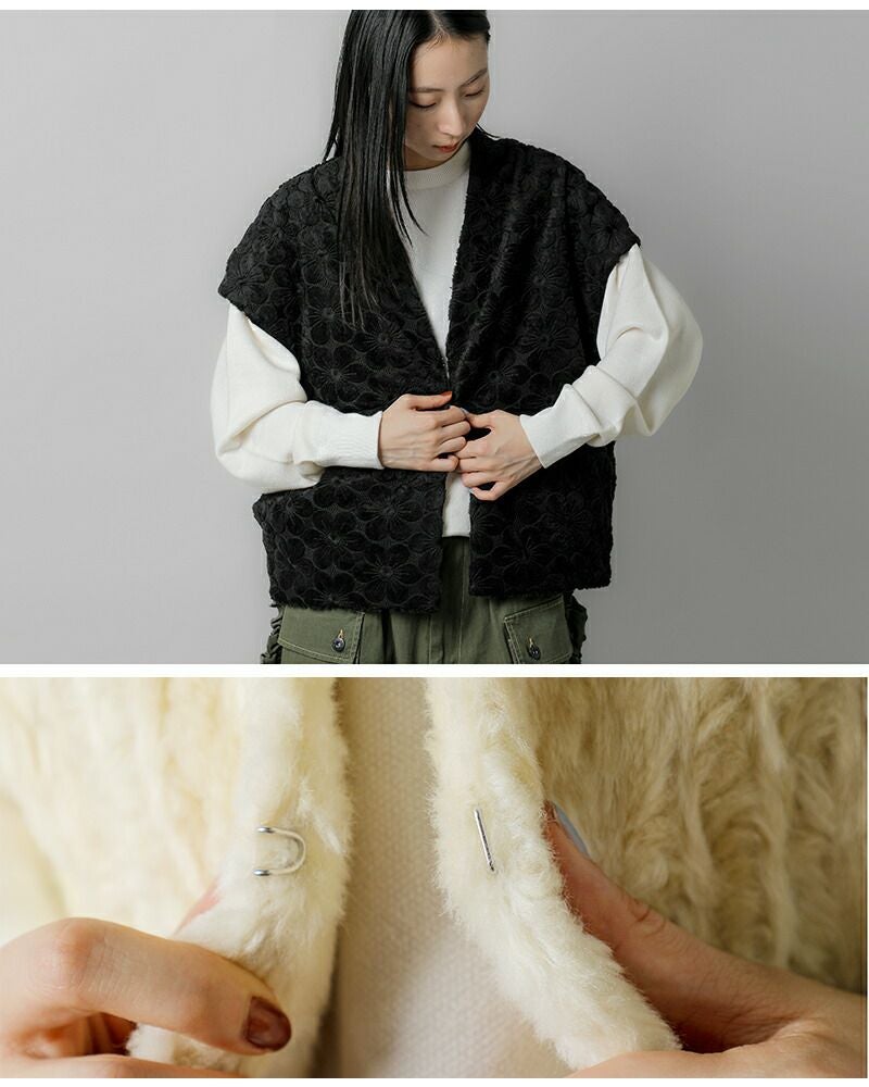 【美品：希少】RhodolirioN ロドリリオン ファー 帽子 60%OFF】RHODOLIRION ロドリリオン オリジナル刺繍 ファー ボレロ “Fur