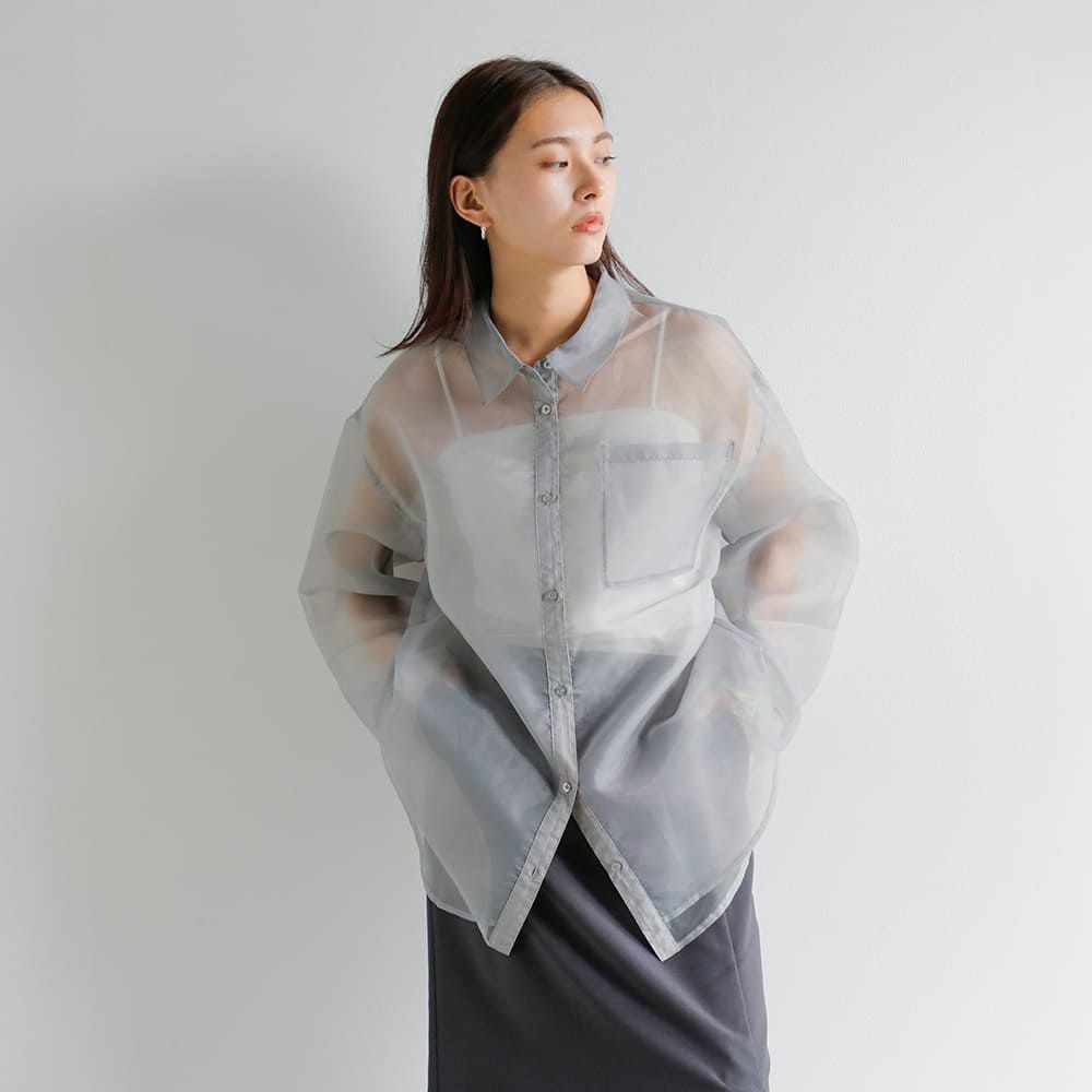 anuke アンヌーク シアー レイヤード シャツ “Sheer Layered Shirts