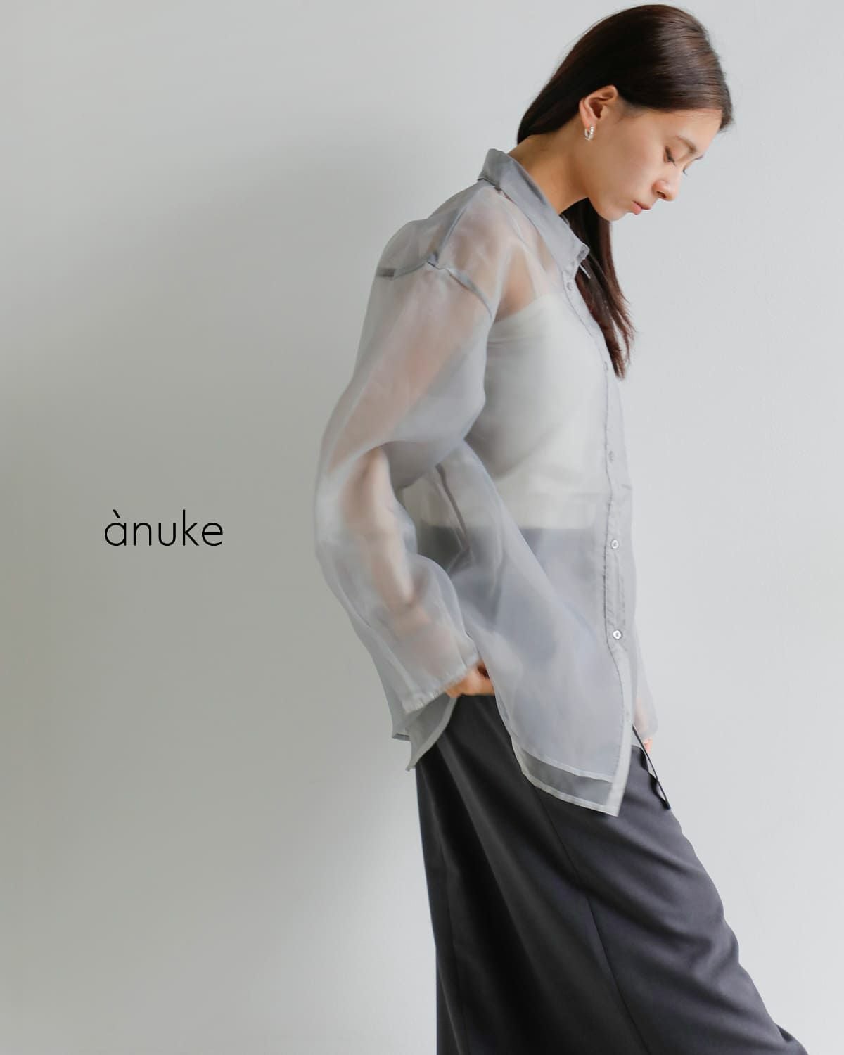 anuke アンヌーク シアー レイヤード シャツ “Sheer Layered Shirts