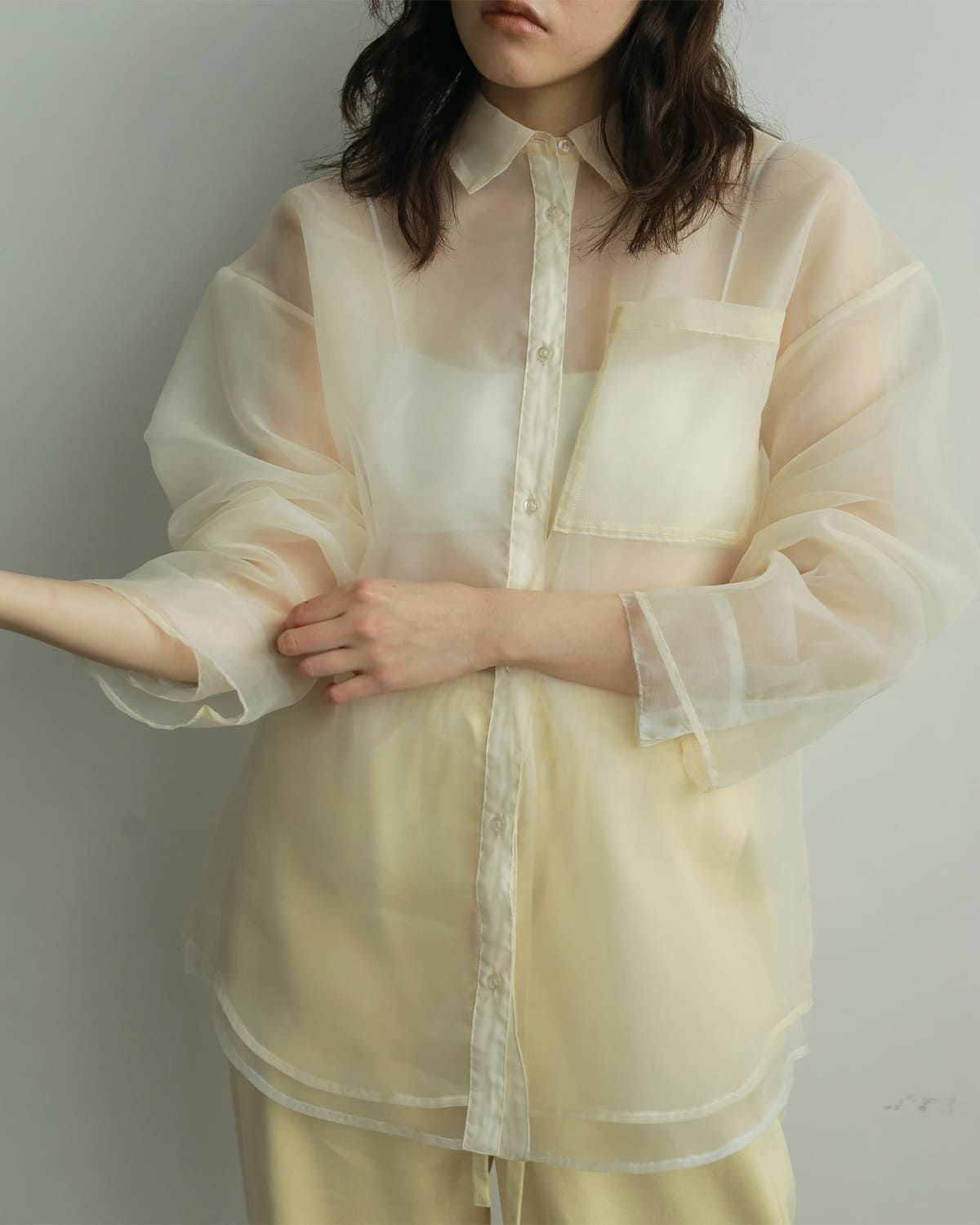 anuke アンヌーク シアー レイヤード シャツ “Sheer Layered Shirts