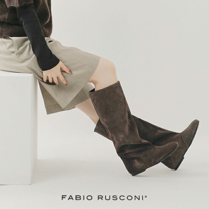 60%OFF】FABIO RUSCONI ファビオルスコーニ レザー ロング ブーツ 3208