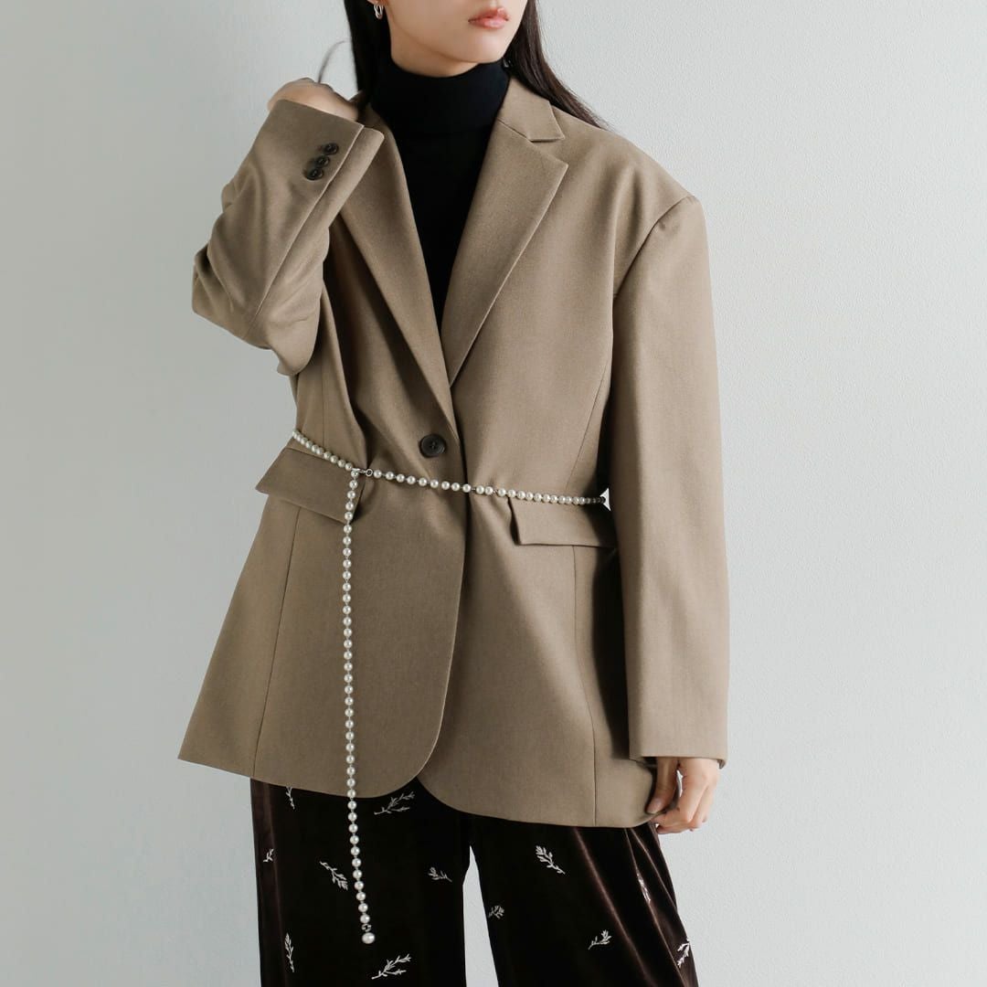 30%OFF】MANOF マノフ パールベルト ジャケット 89103-0392 レディース