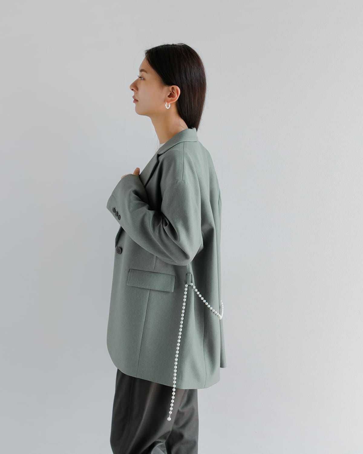 30%OFF】MANOF マノフ パールベルト ジャケット 89103-0392 レディース