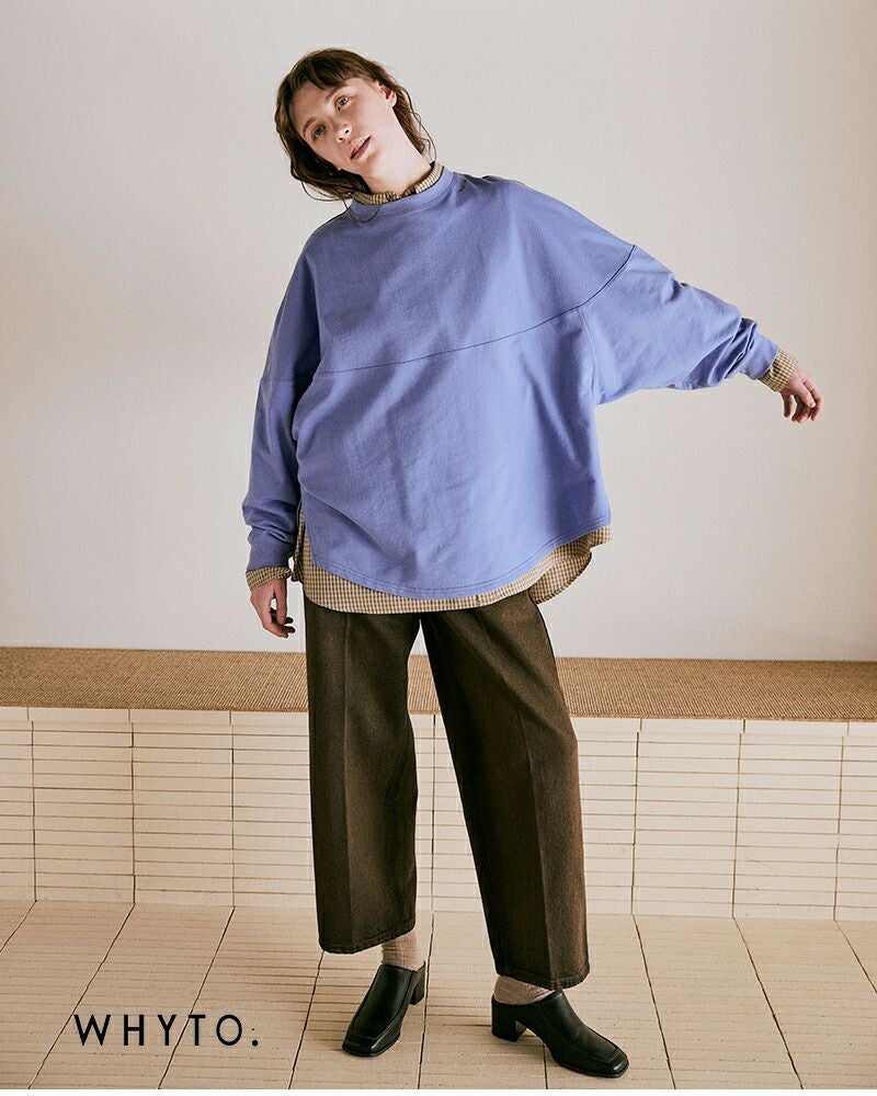 50%OFF】whyto ホワイト センタープレス デニム トラウザー パンツ