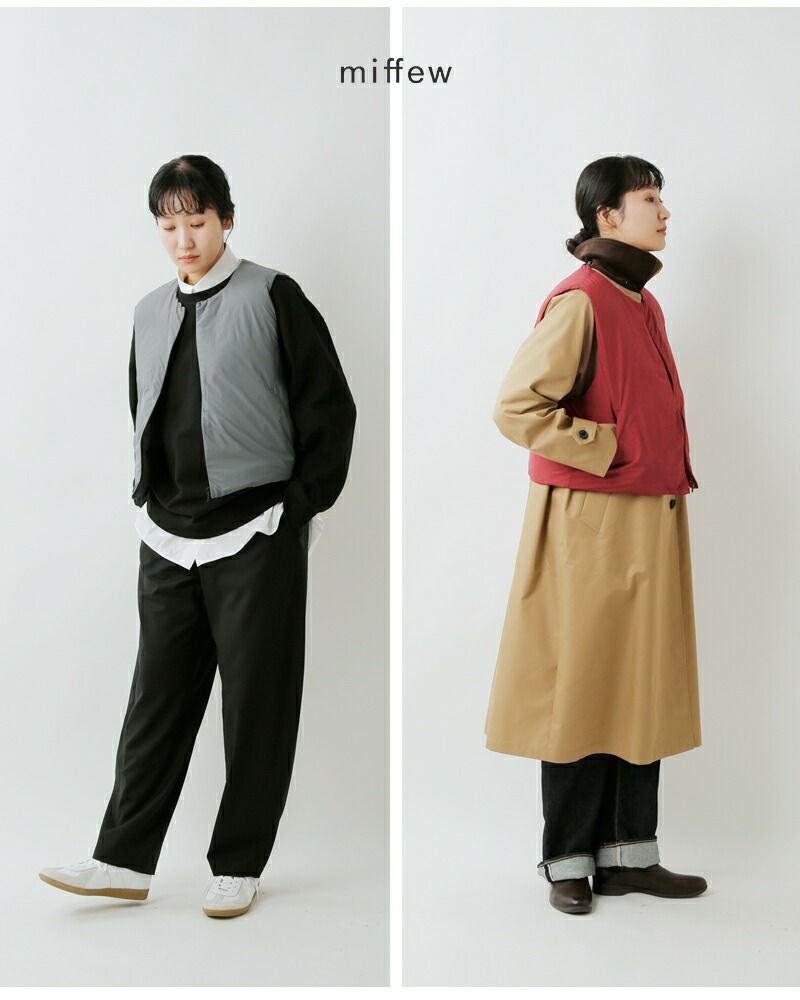 miffew ダウンベスト ブラック　サイズ2 miffew（ミフュー） ダウンベスト レディース miffew STAND COLLAR