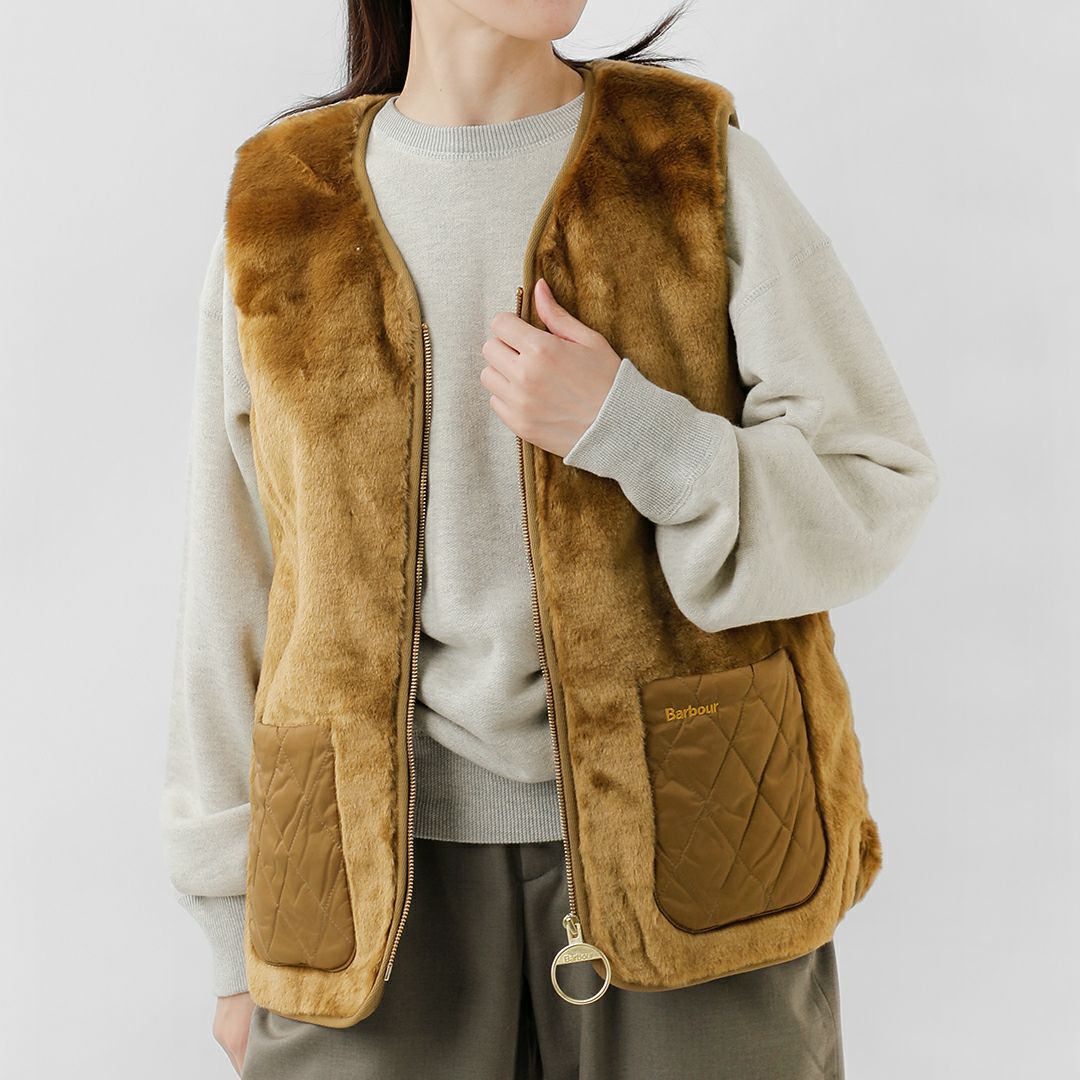 Barbour バブアー カリン フェイクファー ジレ “KARIN FAUX FUR GILET