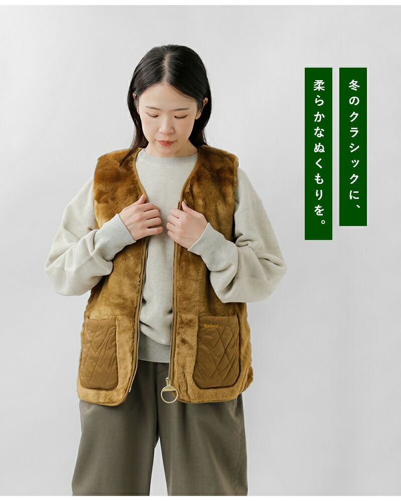Barbour バブアー カリン フェイクファー ジレ “KARIN FAUX FUR GILET