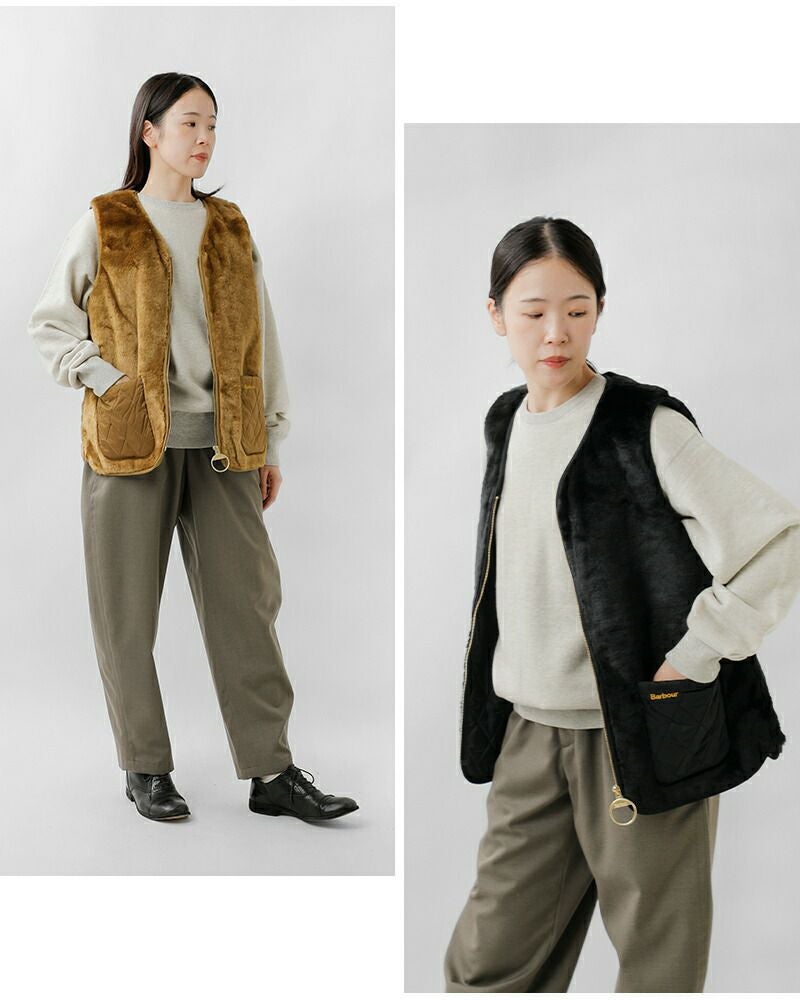 クーポン対象】Barbour バブアー カリン フェイクファー ジレ “KARIN
