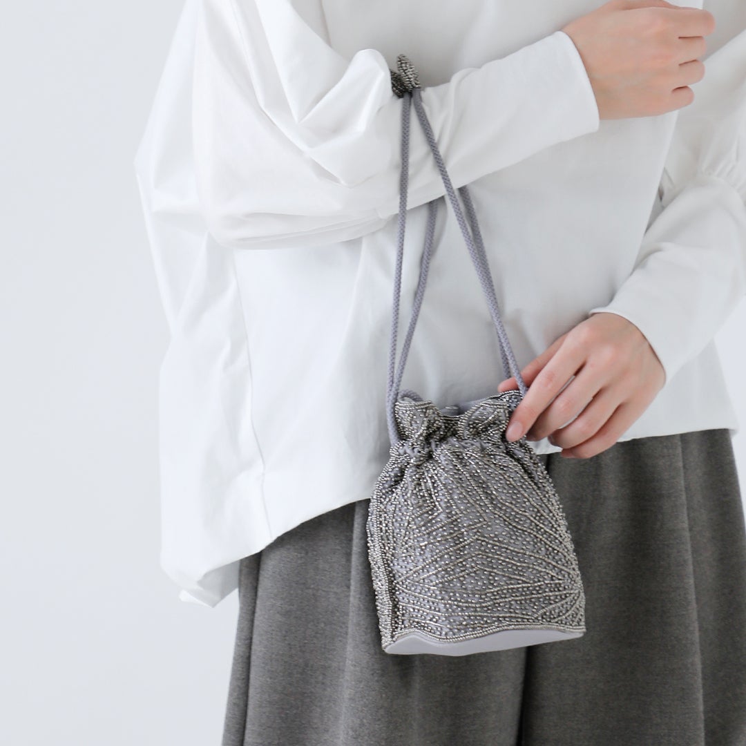 MARCHER マルシェ 巾着 ビーズ ショルダー バッグ beads-shoulder3