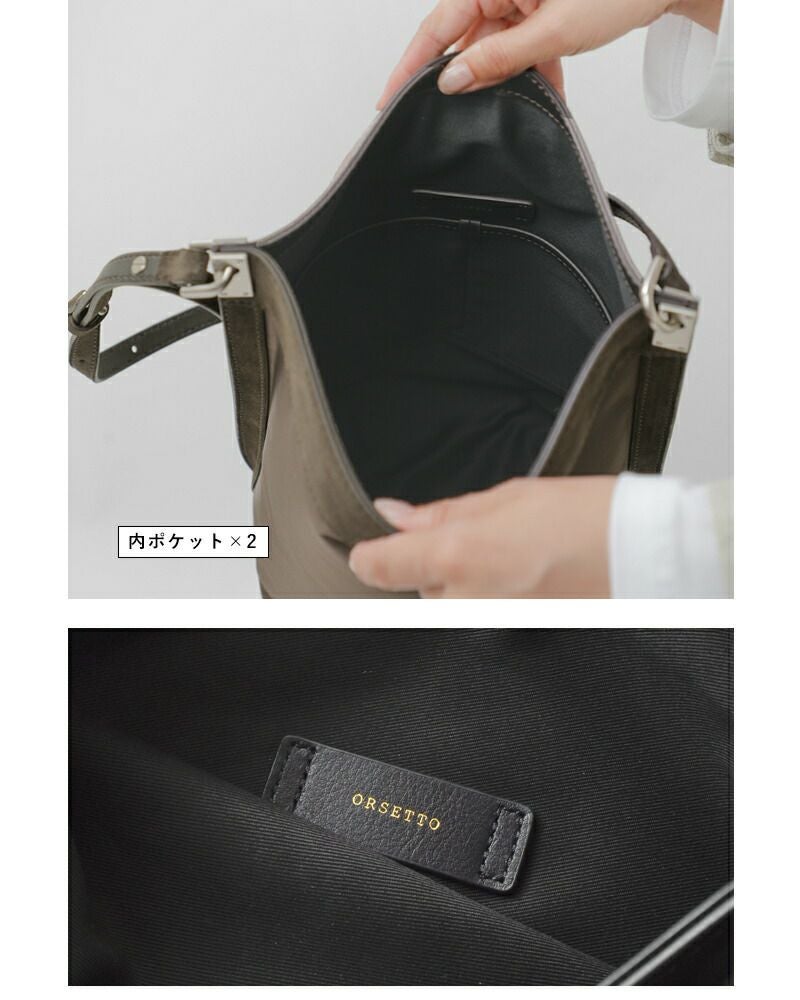 ORSETTO オルセット カウレザー ナイロン2way ショルダー バッグ