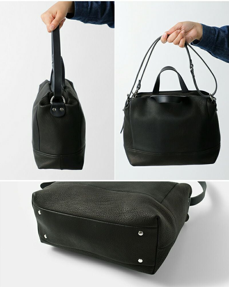 Andexinger / アンデクシンガー 484 黒本革 ボタン留め Ense アンサ ディアレザー ドクターバッグ “doctor bag S” pens511