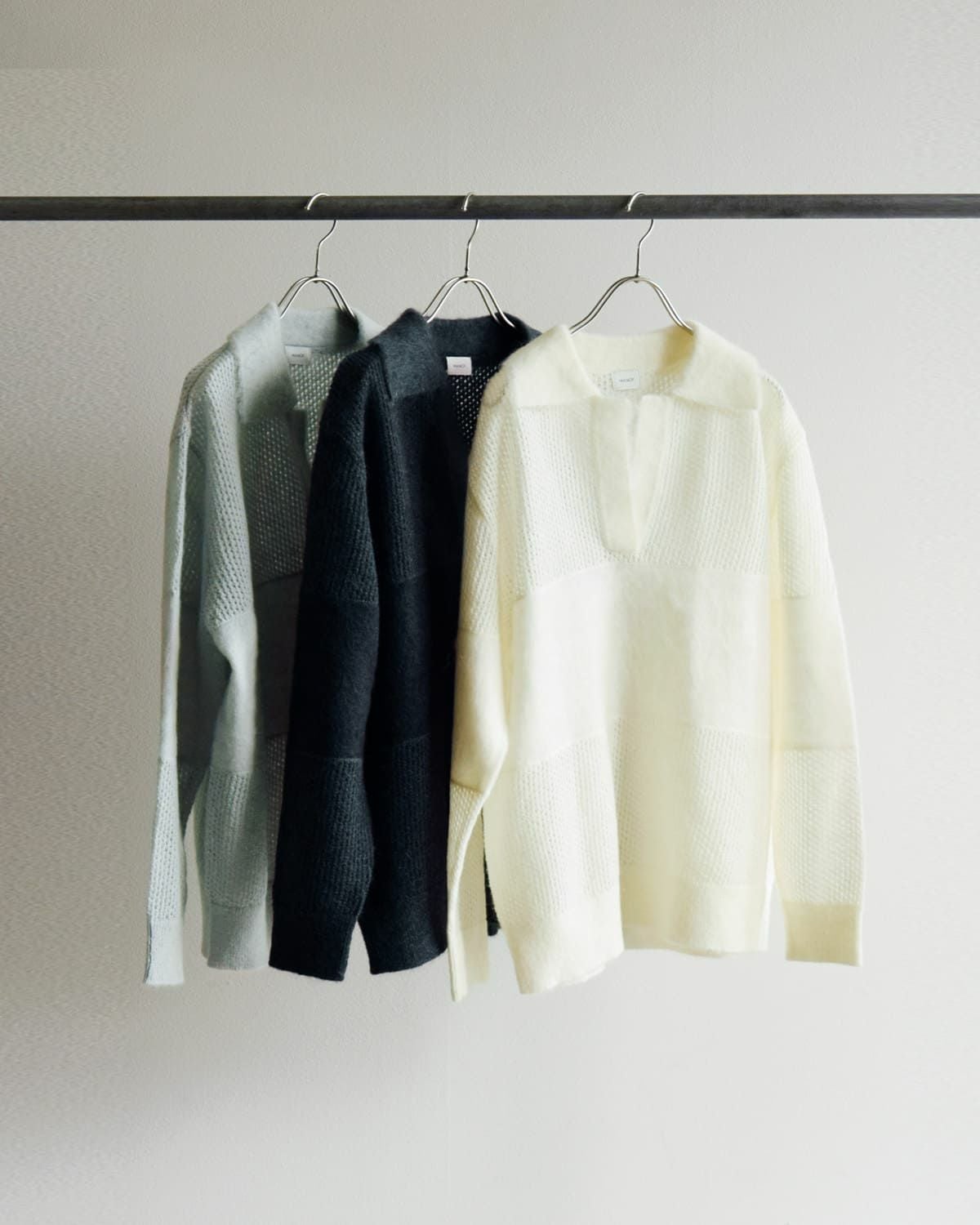 30%OFF】MANOF マノフ モヘア ポロ ニット プルオーバー 89106-2092