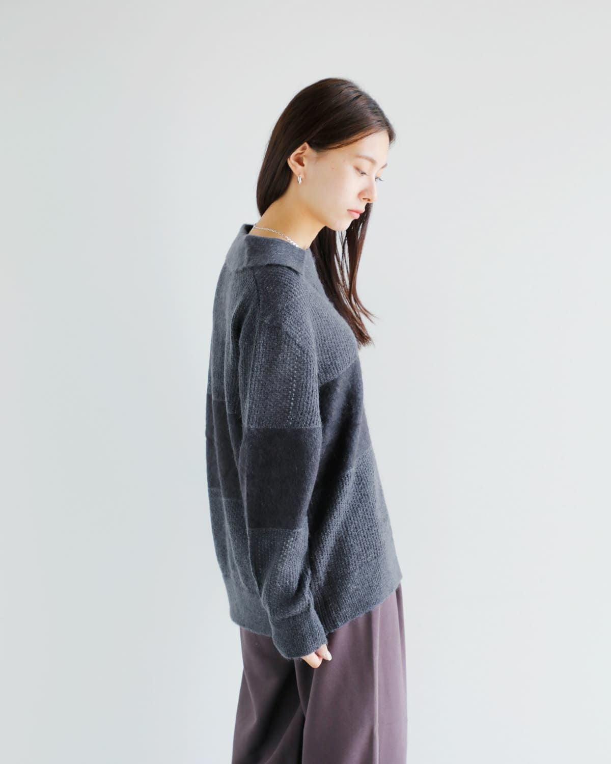 30%OFF】MANOF マノフ モヘア ポロ ニット プルオーバー 89106-2092