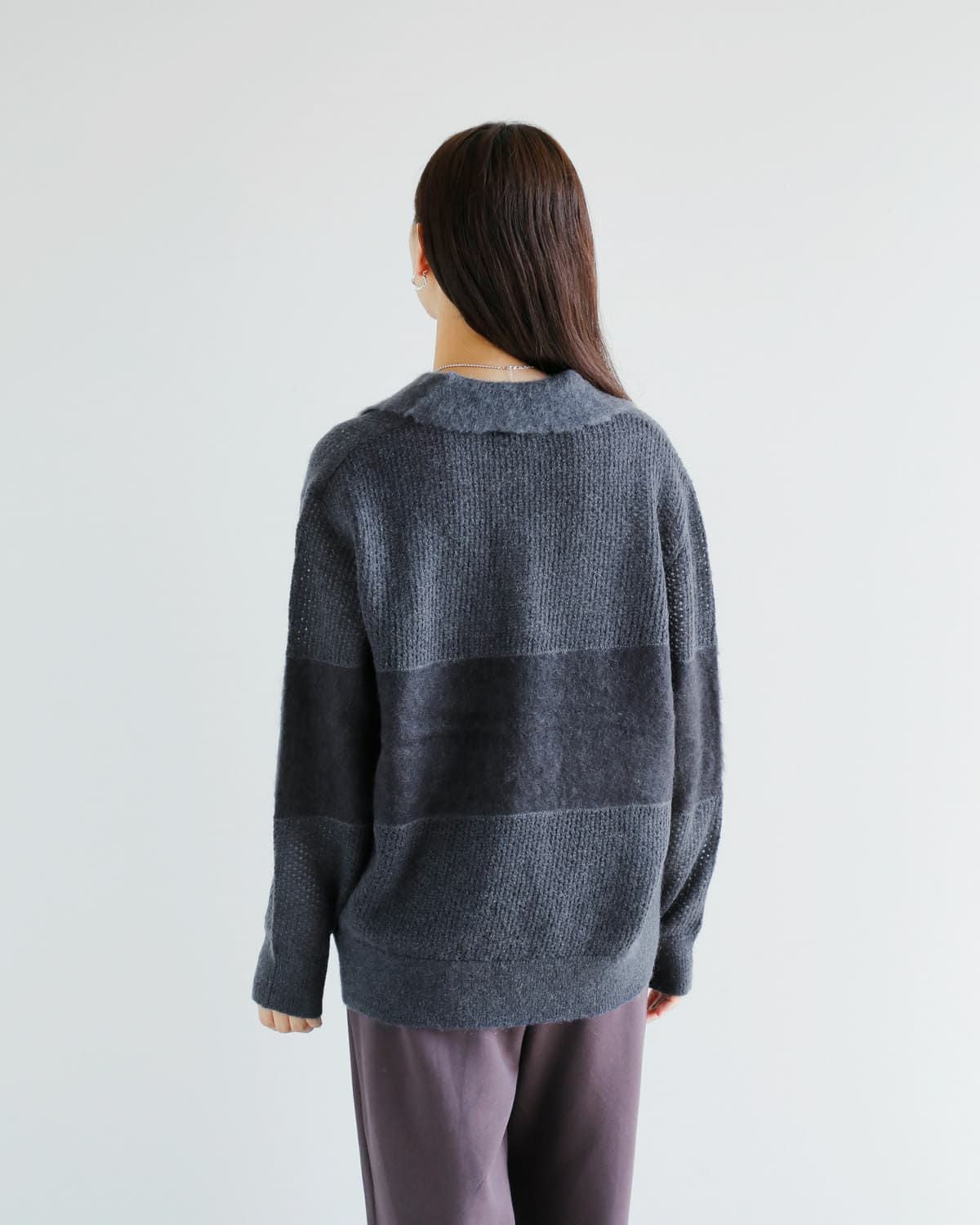 30%OFF】MANOF マノフ モヘア ポロ ニット プルオーバー 89106-2092