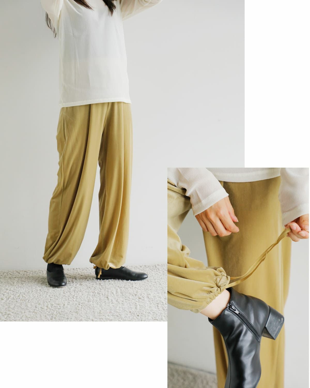 40%OFF】MANOF マノフ ベロア 2way パンツ 89110-7042 レディース