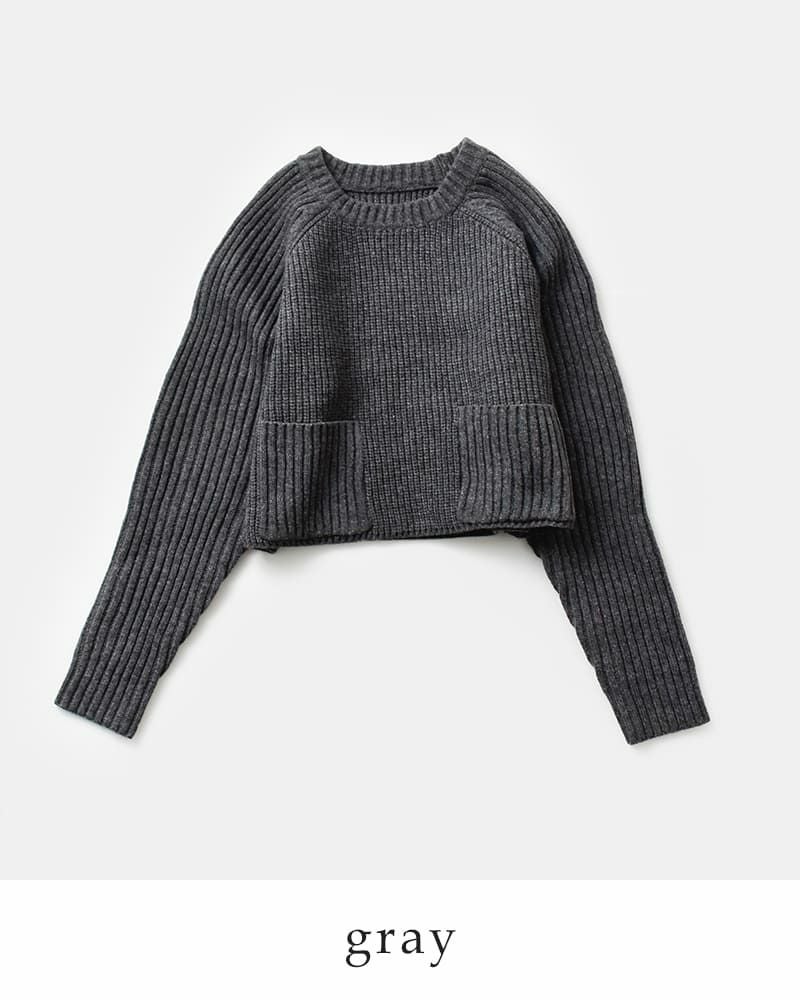 40%OFF】Hella ヘラ クロップド リブ編み ニット プルオーバー