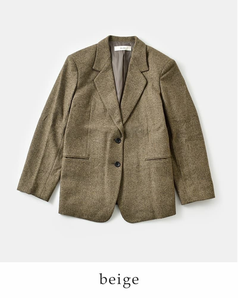 anuke アンヌーク ヘリンボーン ウール ジャケット “Herringbone Wool