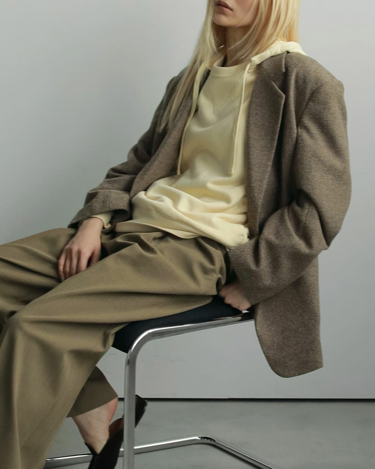 anuke ヘリンボーンウールジャケット ànuke - ヘリンボーン ウールジャケット (ブラウン) Herringbone Wool