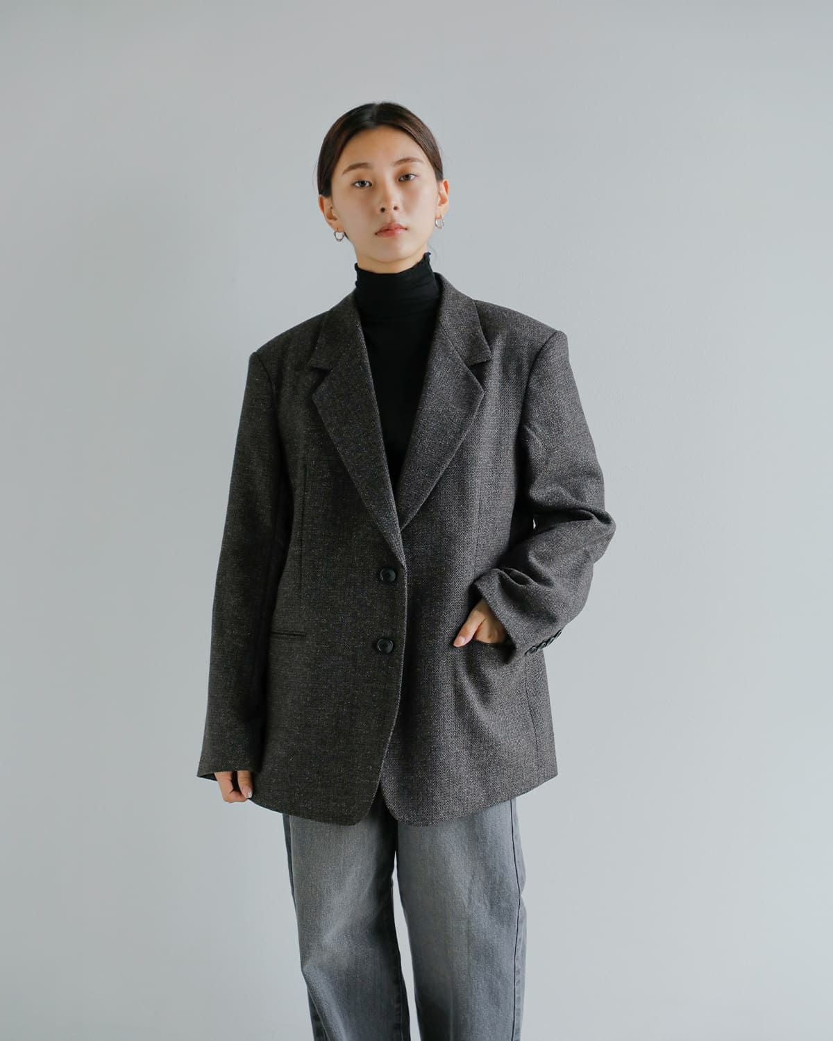 anuke アンヌーク ヘリンボーン ウール ジャケット “Herringbone Wool