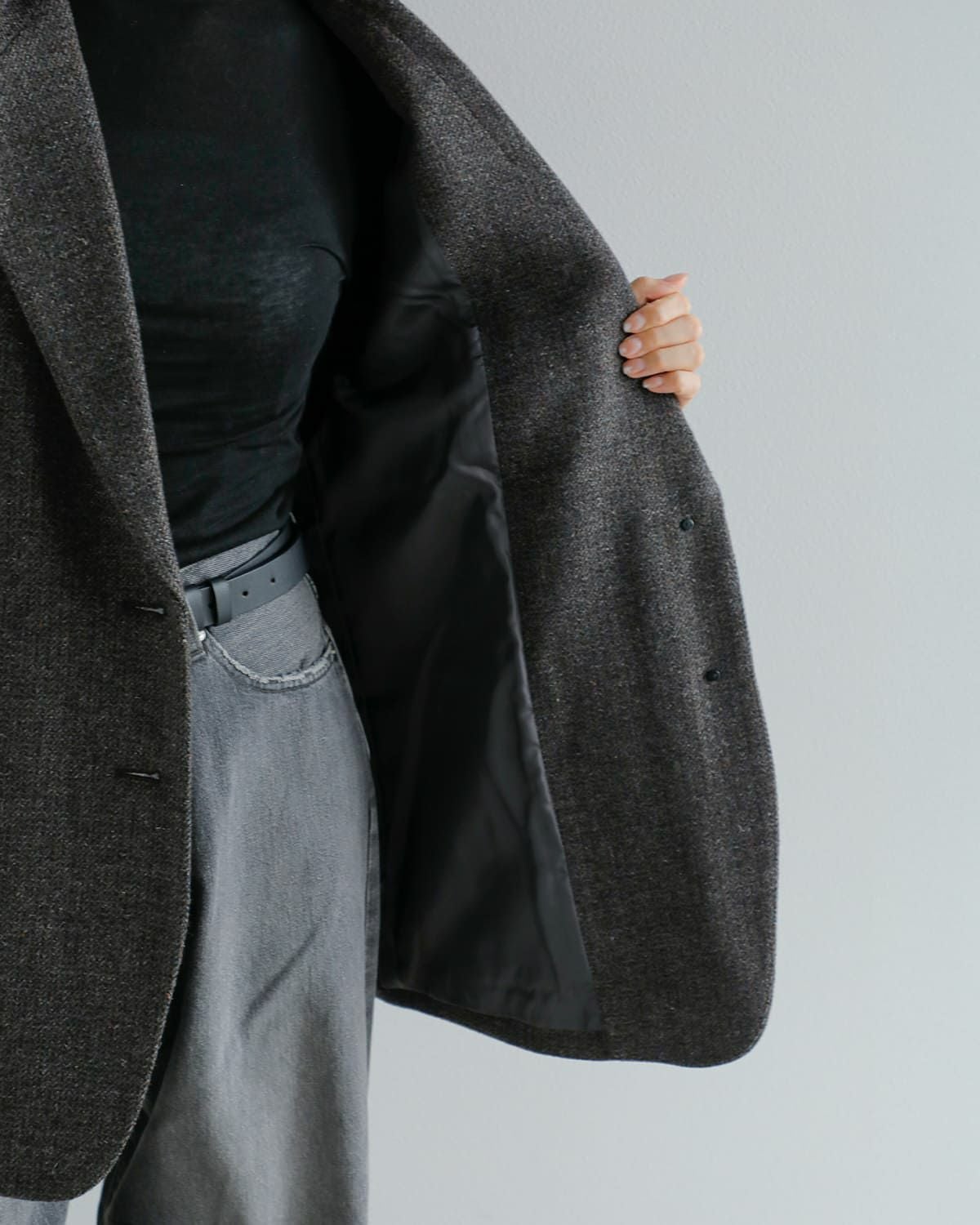 anuke アンヌーク ヘリンボーン ウール ジャケット “Herringbone Wool