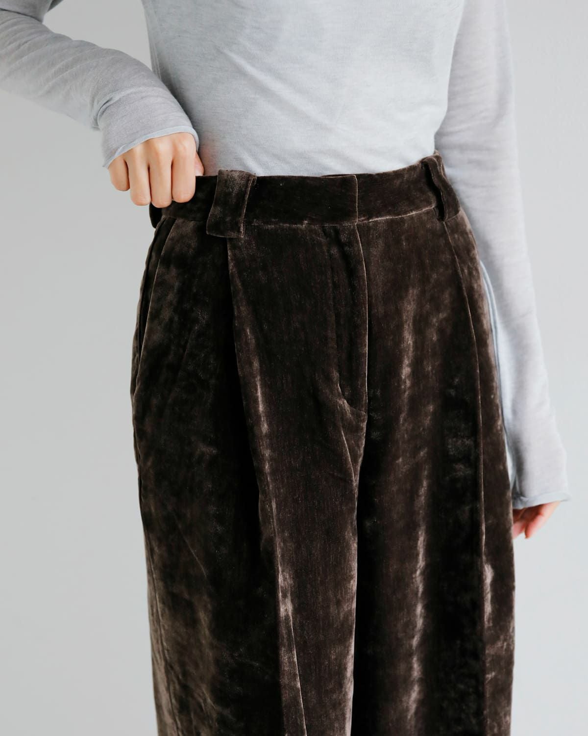 50%OFF】anuke アンヌーク ベルベット ワイド パンツ “Velvet Wide