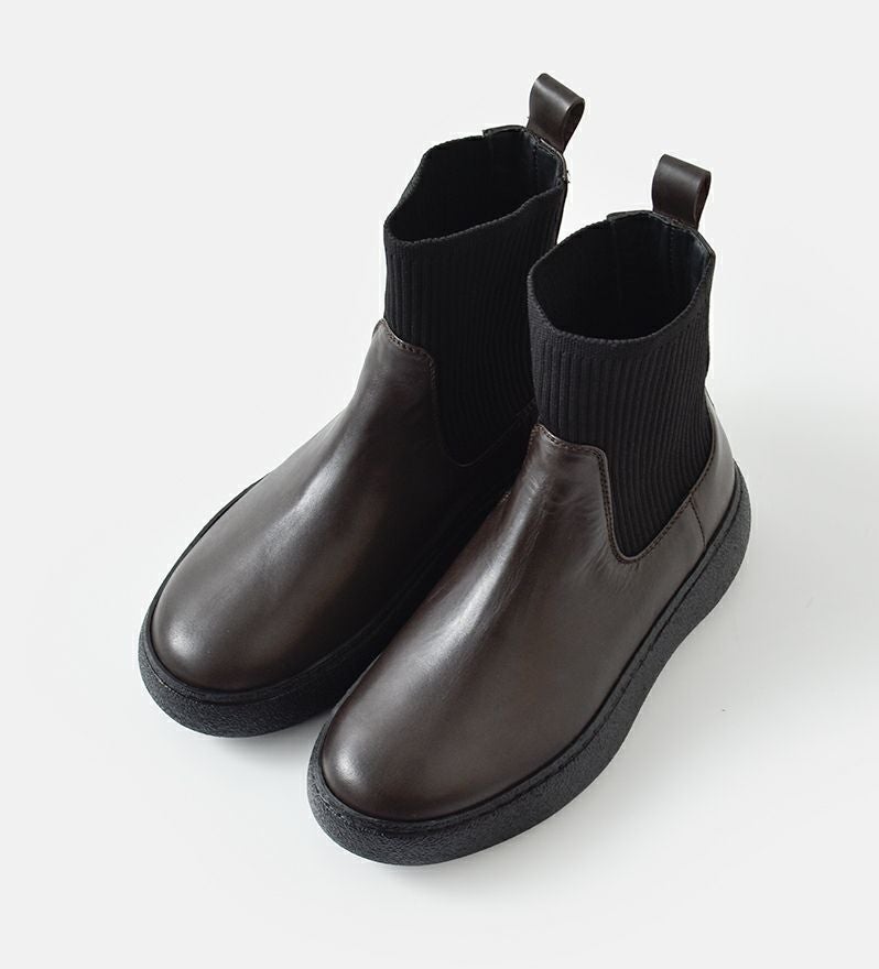 60%OFF】CAMINANDO カミナンド レザー アンクルリブ ブーツ “ANKLE RIB