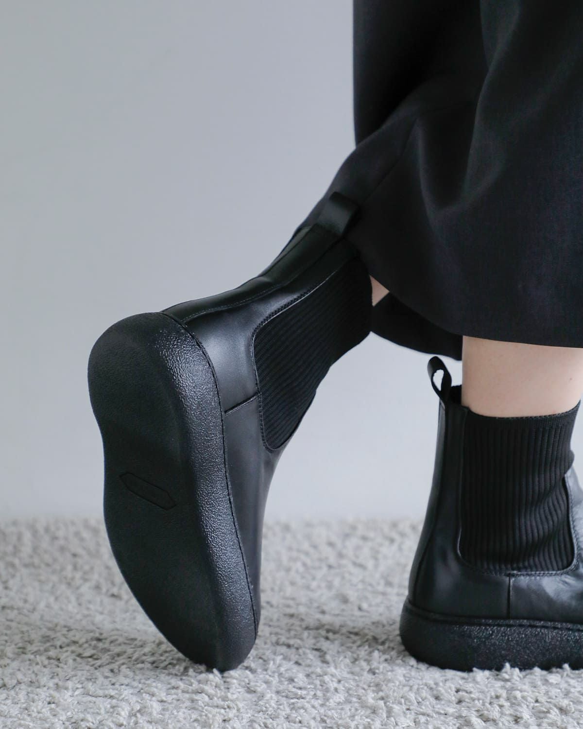 60%OFF】CAMINANDO カミナンド レザー アンクルリブ ブーツ “ANKLE RIB