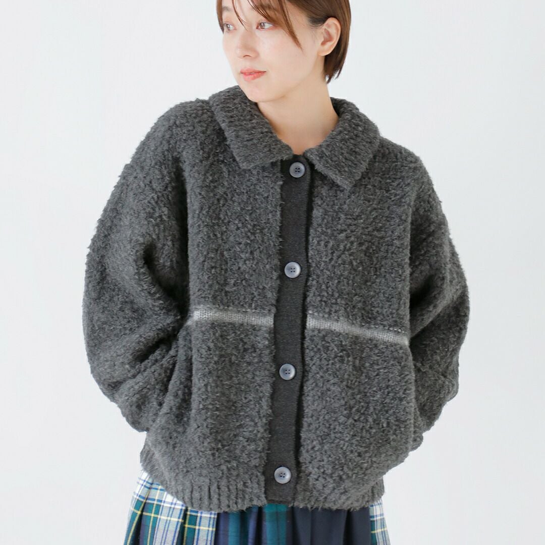 60%OFF】BATONER バトナー シェットランド ボア ポロ カーディガン