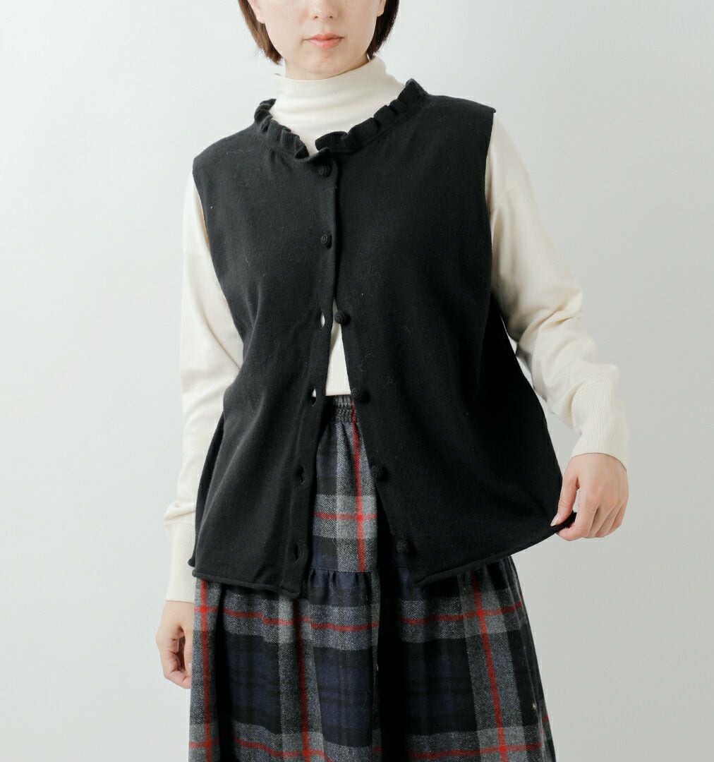 40%OFF】Gauze# ガーゼ ウール フリルカラー 2way ニット ベスト