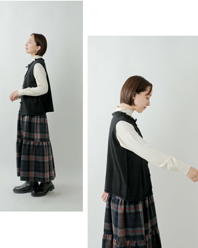50%OFF】Gauze# ガーゼ ウール フリルカラー 2way ニット ベスト