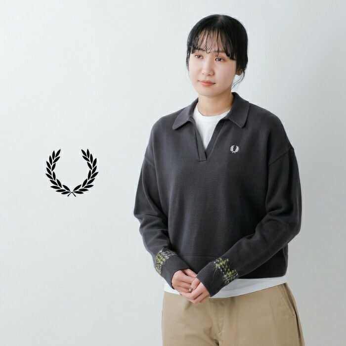 50%OFF】FRED PERRY フレッド ペリー タータン パネル ニット シャツ