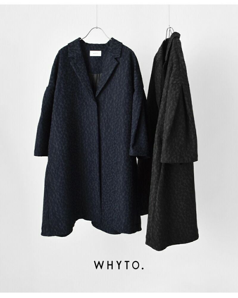 40%OFF】whyto ホワイト ジャガード テントラインコート “jacquard