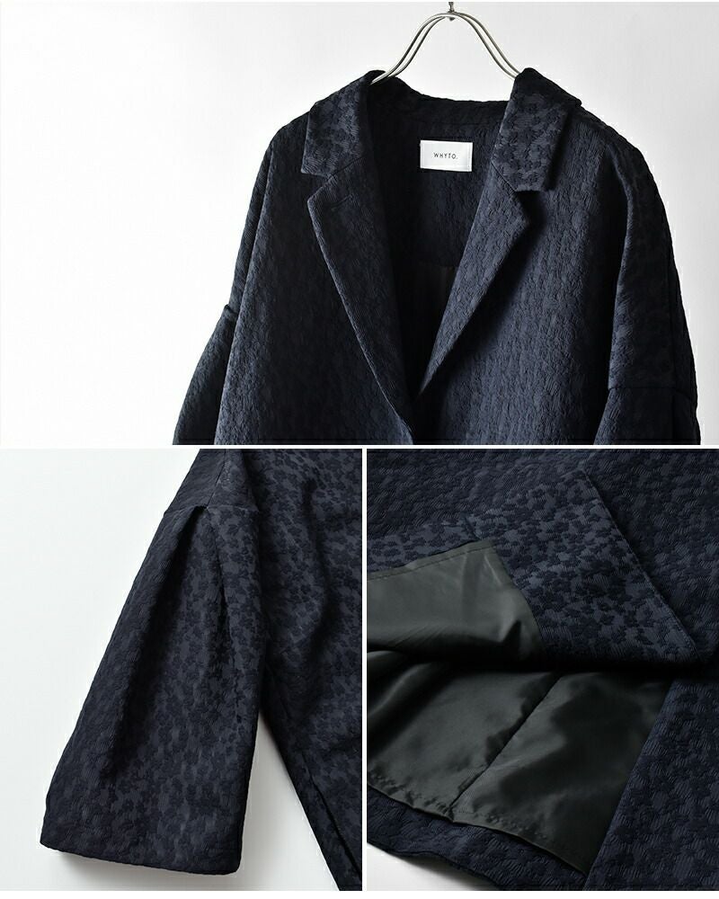 whyto ホワイト ジャガード テントラインコート “jacquard tent line