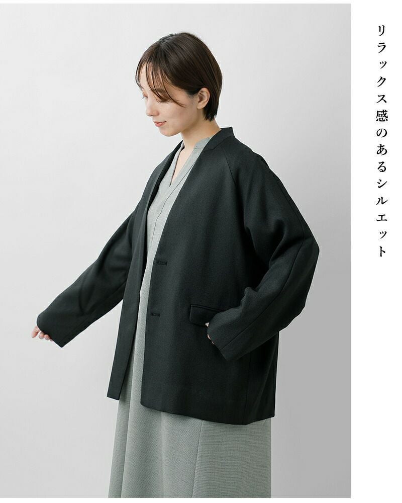 杢ツイード ジャケット SHIPS（シップス） ジャケット ノーカラージャケット トライスピン 杢