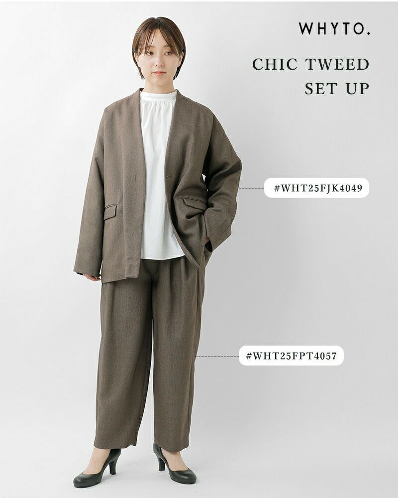 whyto ホワイト シックツイード オーバー ジャケット “chic tweed over
